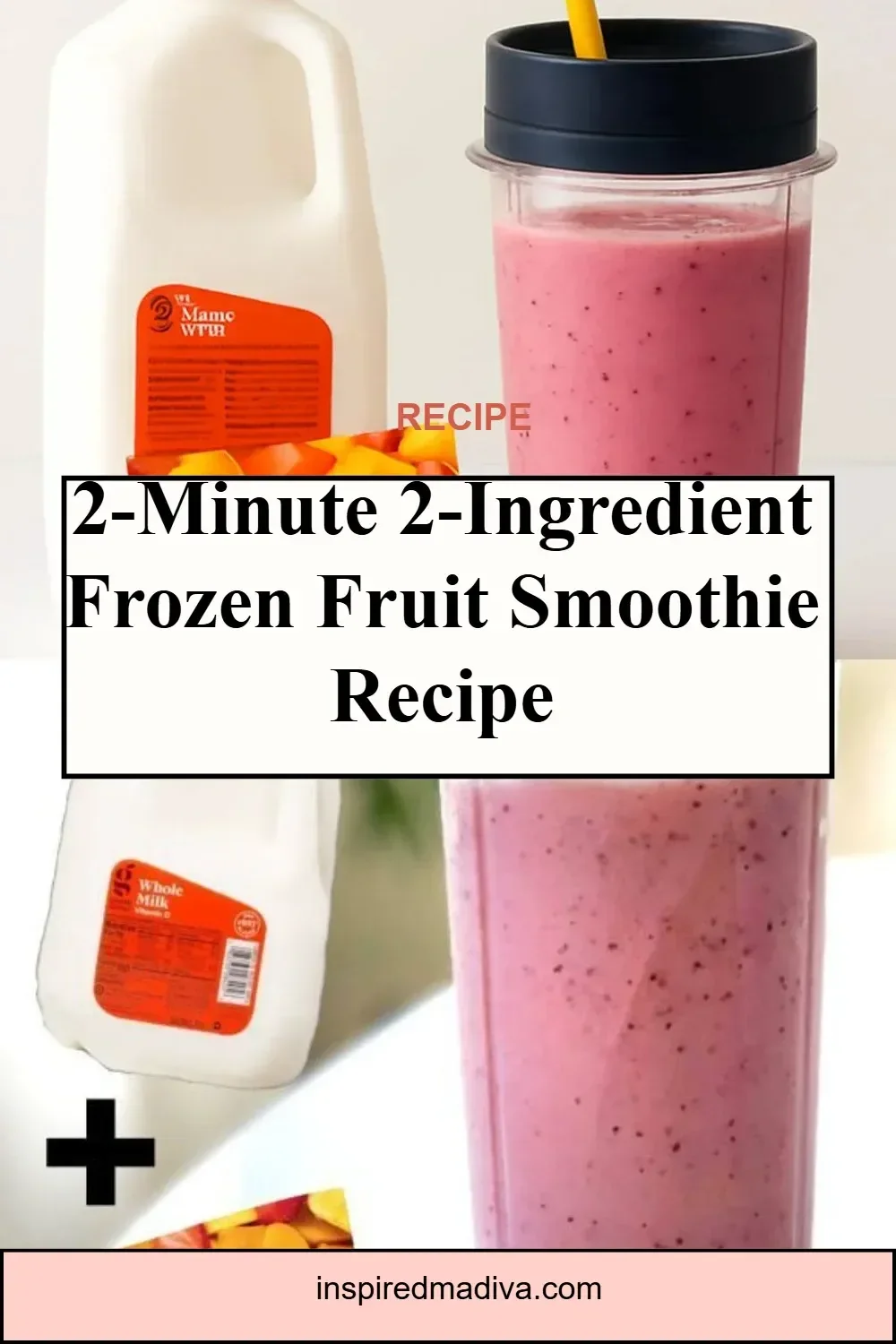 A refreshing frozen fruit smoothie made with just two ingredients.