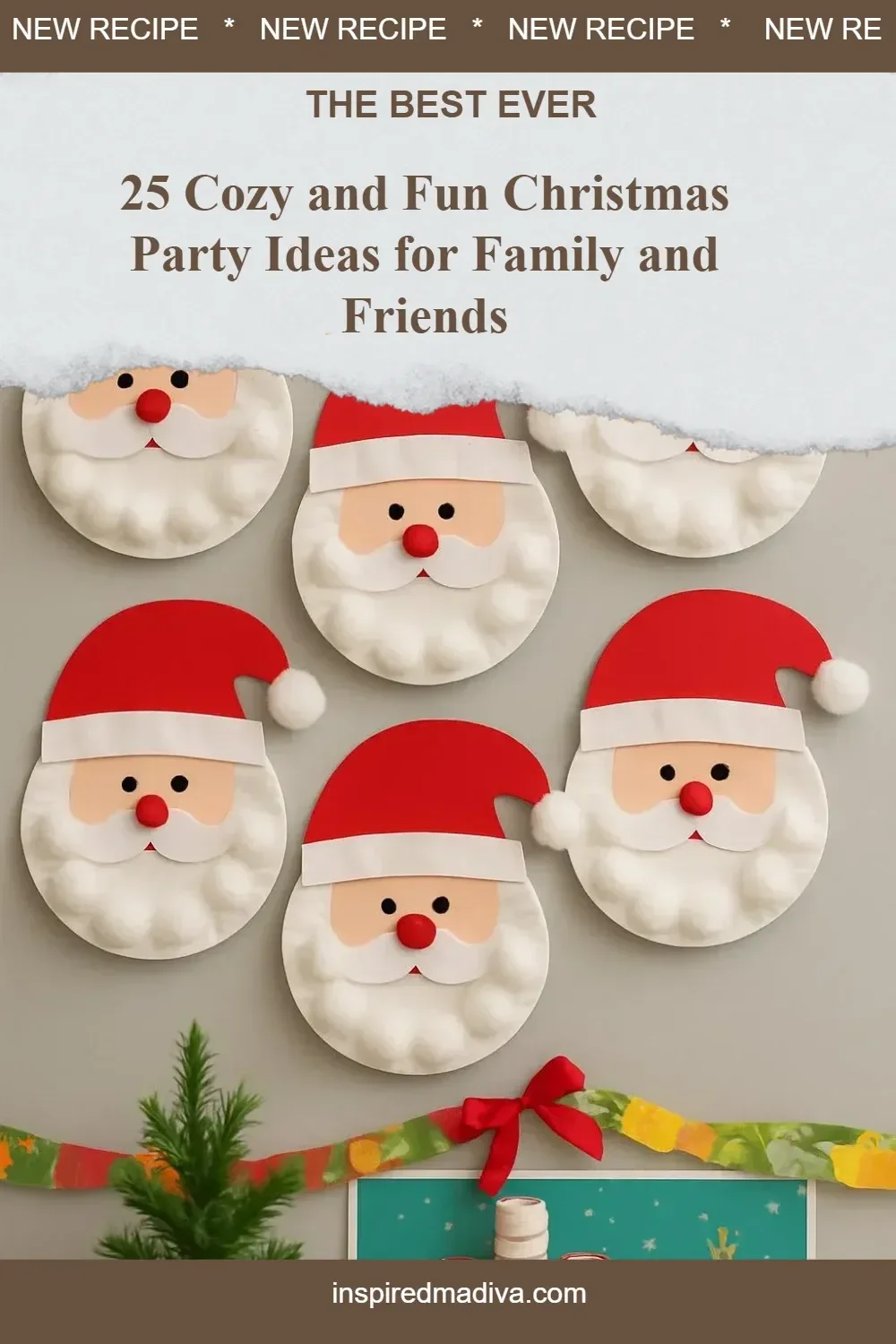 Cozy Christmas party setup with festive decorations and joyful guests