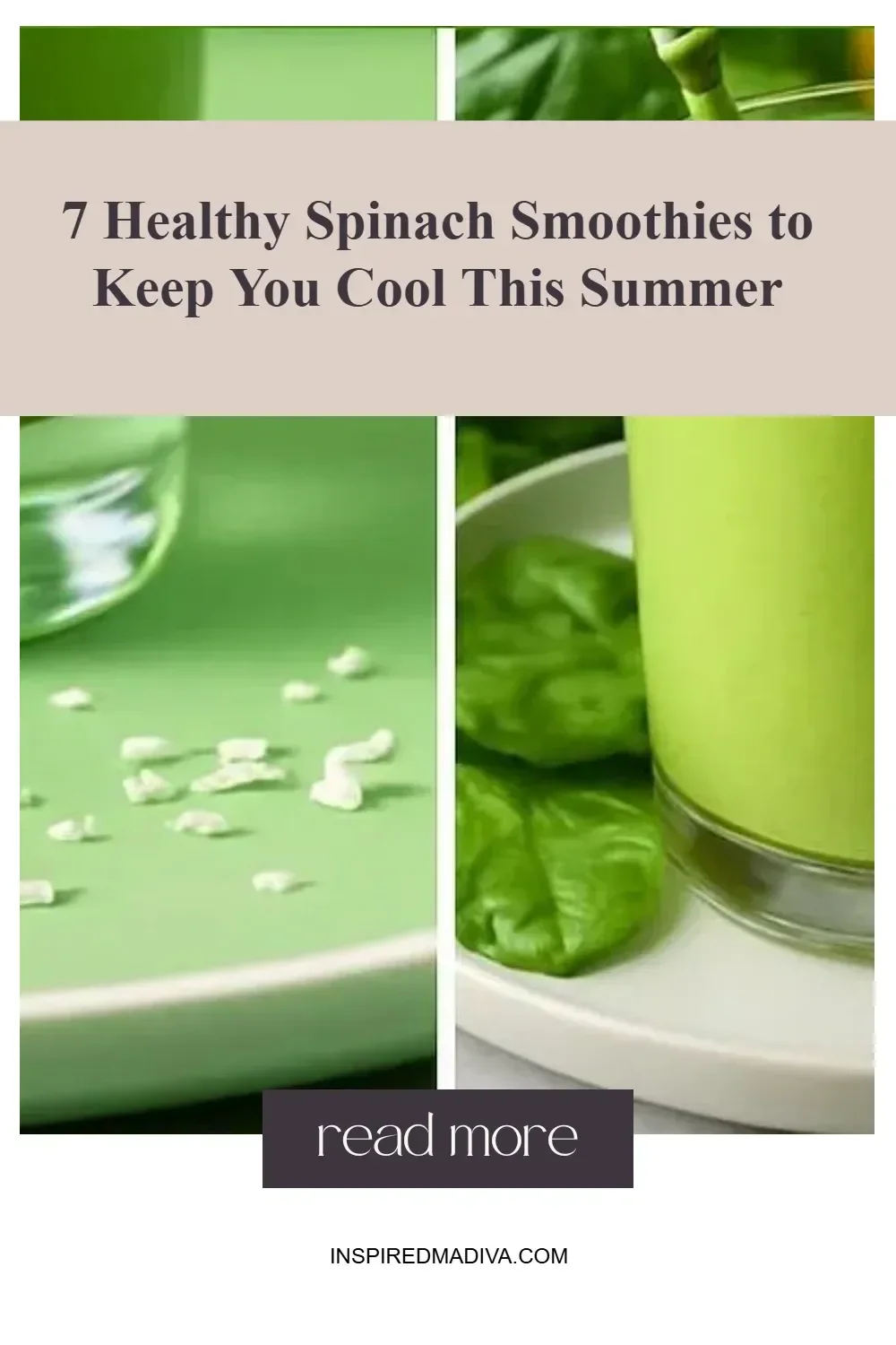 Refreshing spinach smoothie in a glass with fruits and greens