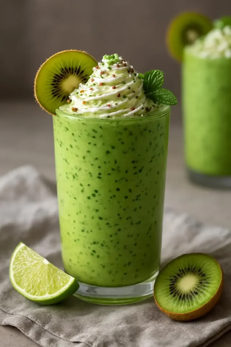 Fresh Green Detox Smoothie with spinach, avocado, and apple in a glass