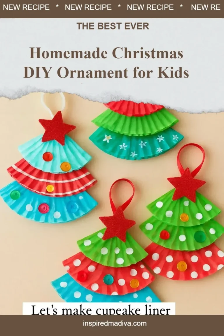 Kids making homemade Christmas DIY ornaments for the holiday season