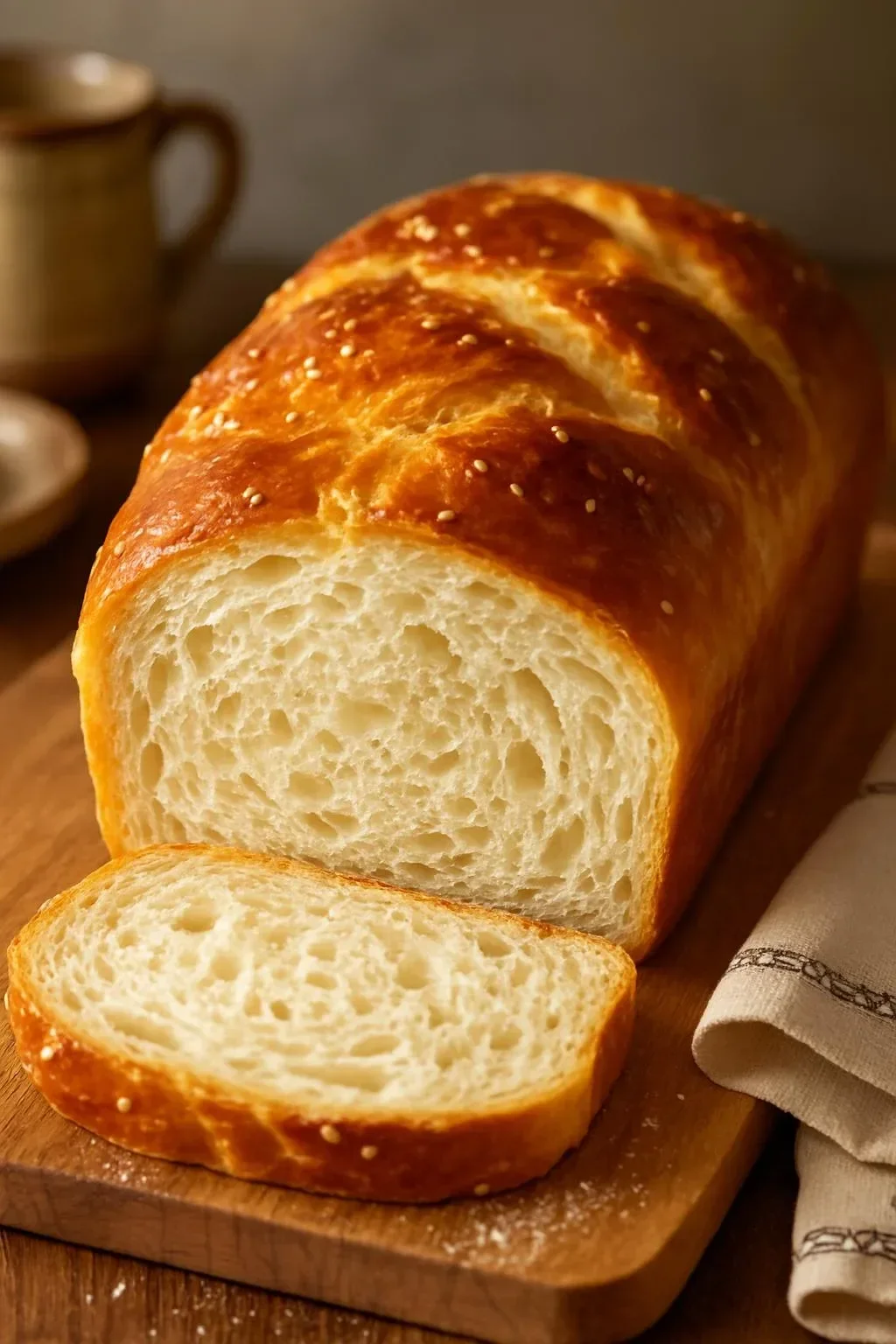 Freshly baked homemade bread ready to enjoy