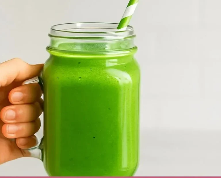 Three ingredient healthy vegetable smoothie with vibrant greens and fresh ingredients