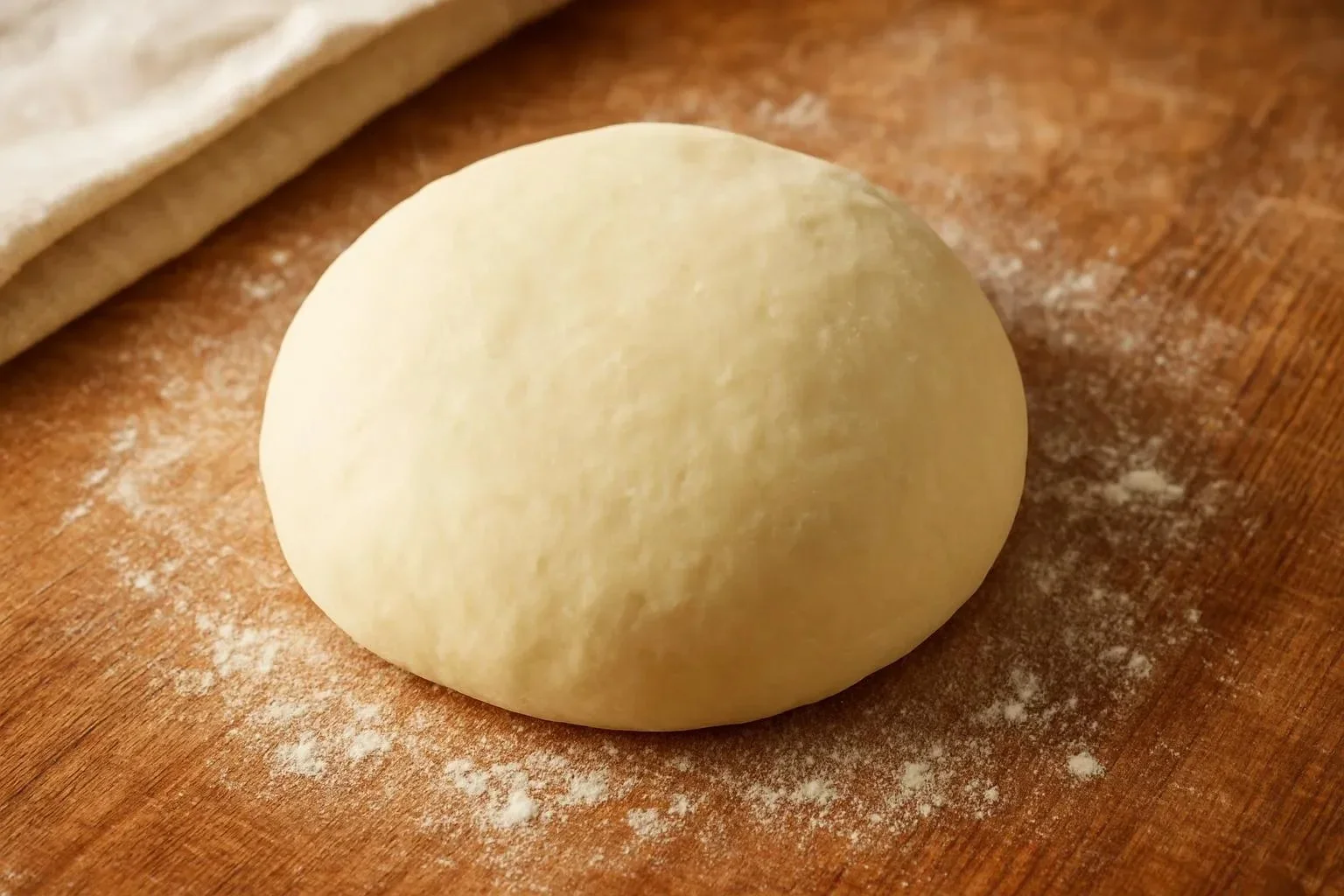 Easy no-rise pizza dough ready for making homemade pizza