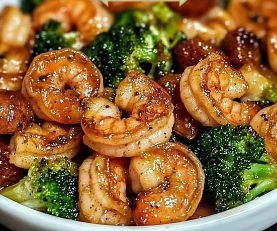 Delicious high-protein honey garlic shrimp dish served with vegetables