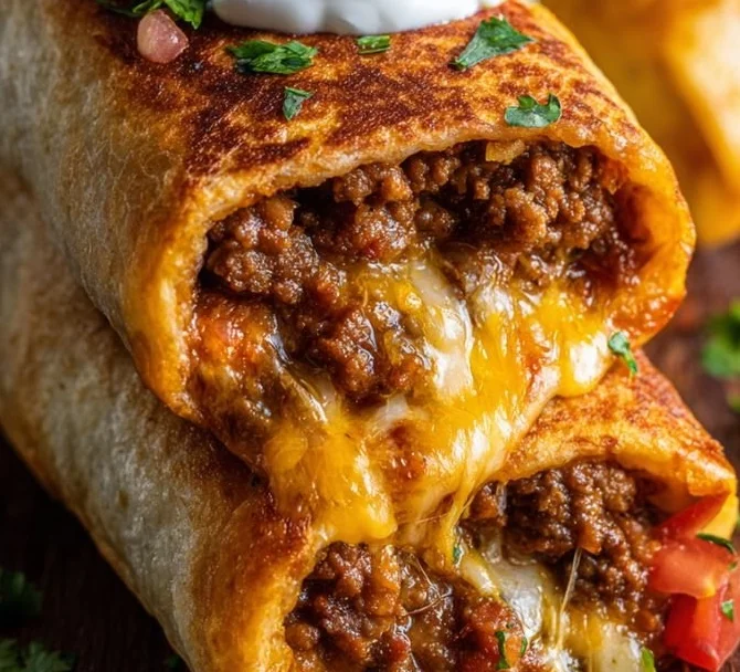 Beef and Cheese Chimichangas
