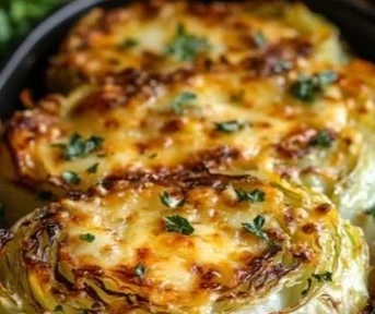 Cheesy Baked Cabbage Steaks