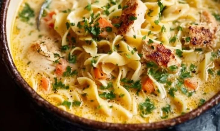 Creamy Crack Chicken Noodle Soup - Easy Comfort Food