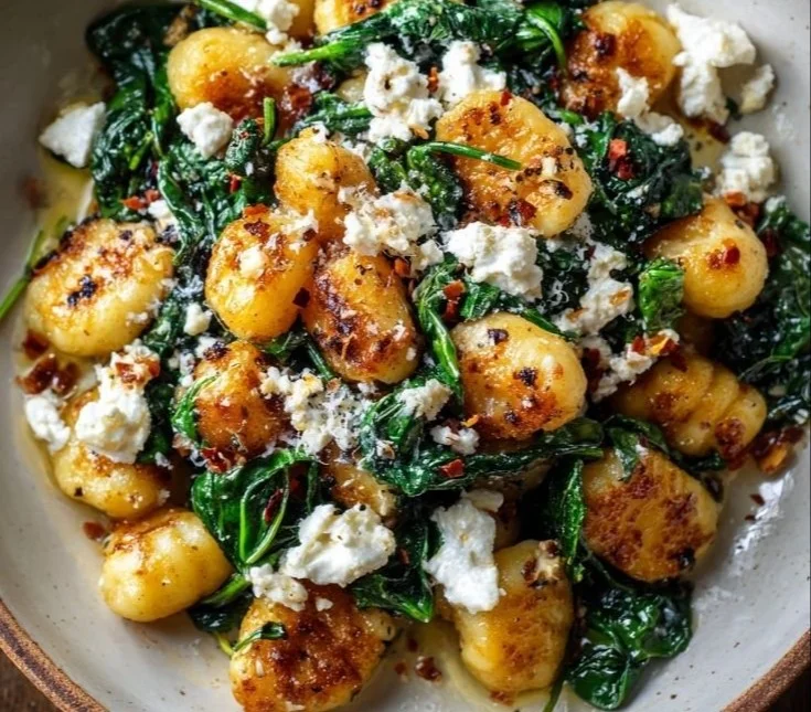 Creamy Gnocchi with Spinach and Feta Recipe | Healthy Dinner Inspiration