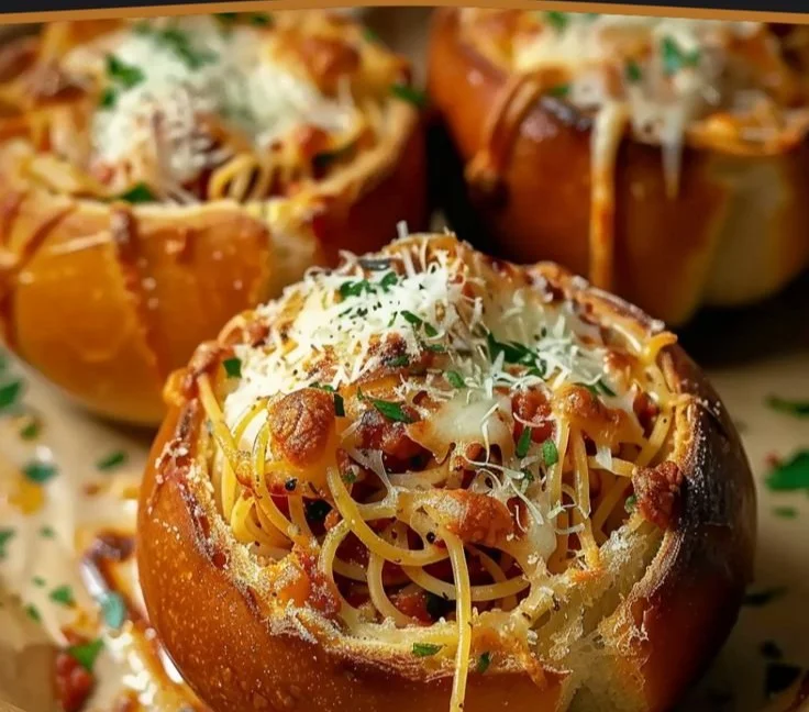 Easy Spaghetti Garlic Bread Bowls | Fast Dinner Recipe