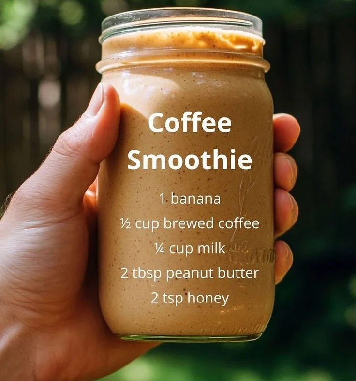 Energize your mornings with a creamy banana peanut butter coffee smoothie recipe