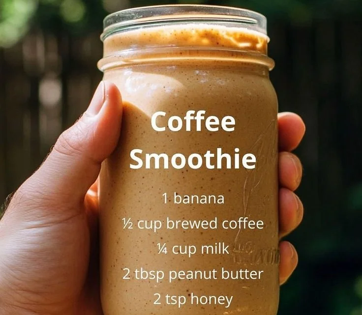 Energize your mornings with a creamy banana peanut butter coffee smoothie recipe