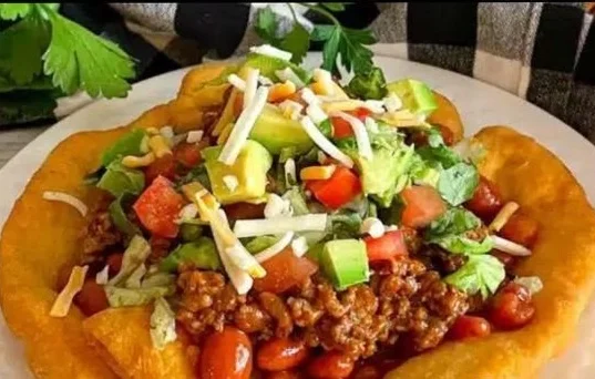 Homemade Navajo Taco (Indian Fry Bread) Recipe