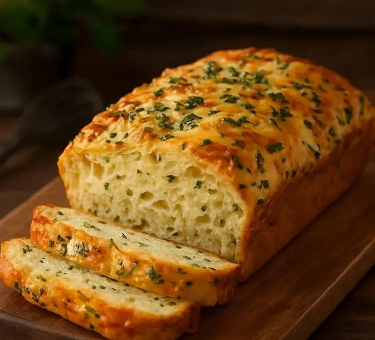 Freshly baked Italian herbs and cheese bread with a golden crust
