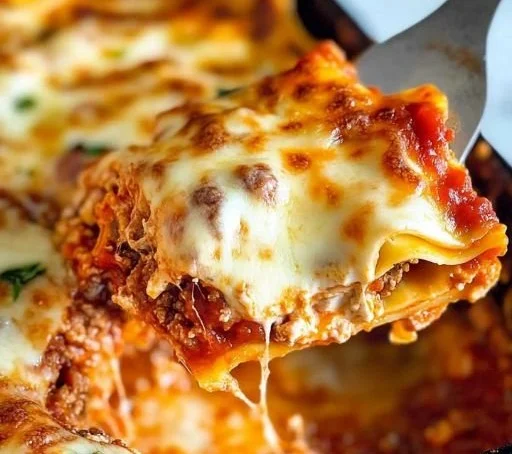 Delicious homemade lasagna with layers of cheese and sauce