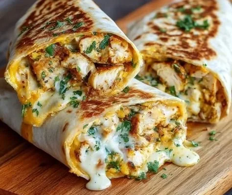 Ooey-Gooey Cheesy Garlic Chicken Wraps You’ll Devour