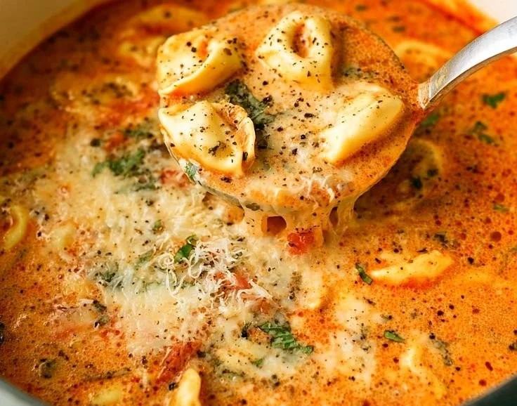 Parmesan Tomato Tortellini Soup
