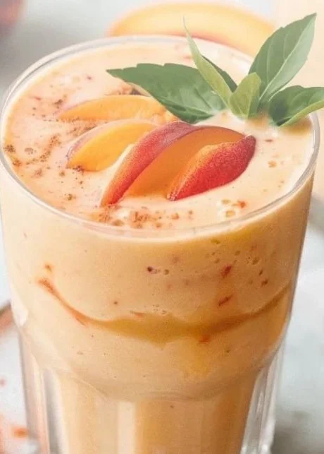 This is the most DELICIOUS Peach Smoothie recipe!
