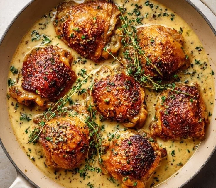 Creamy Garlic Chicken Thighs (Restaurant-Style, 30 Minutes)