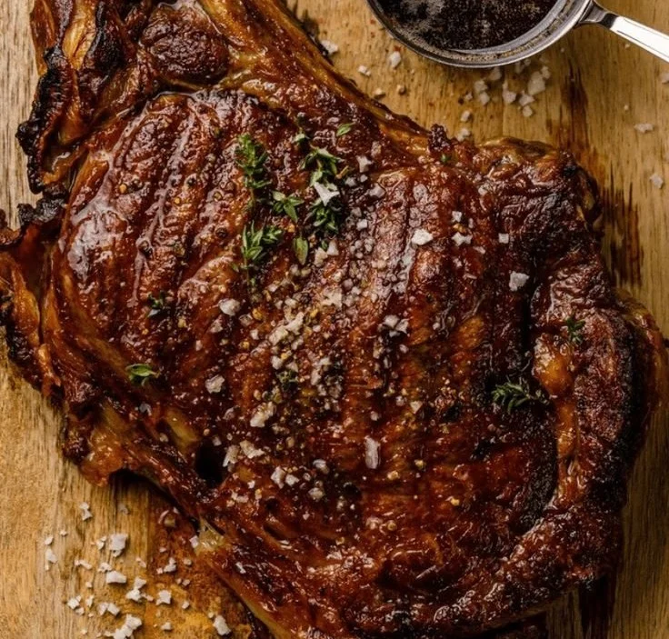 Grilled Ribeye Steak with Dijon Honey Rub