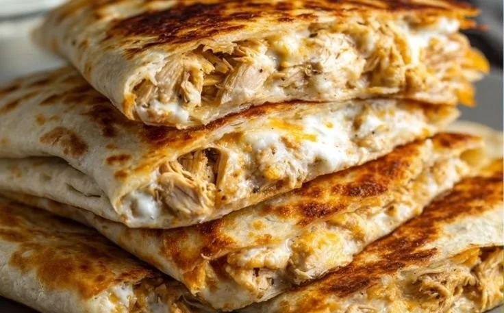 High-Protein Chicken Ranch Quesadilla : Crispy, Low-Carb & Ready in 10 Mins!