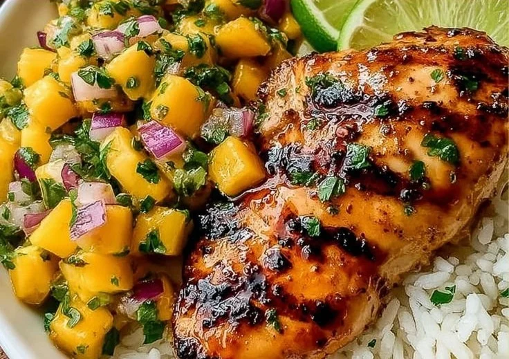 Honey Lime Chicken with Mango Salsa